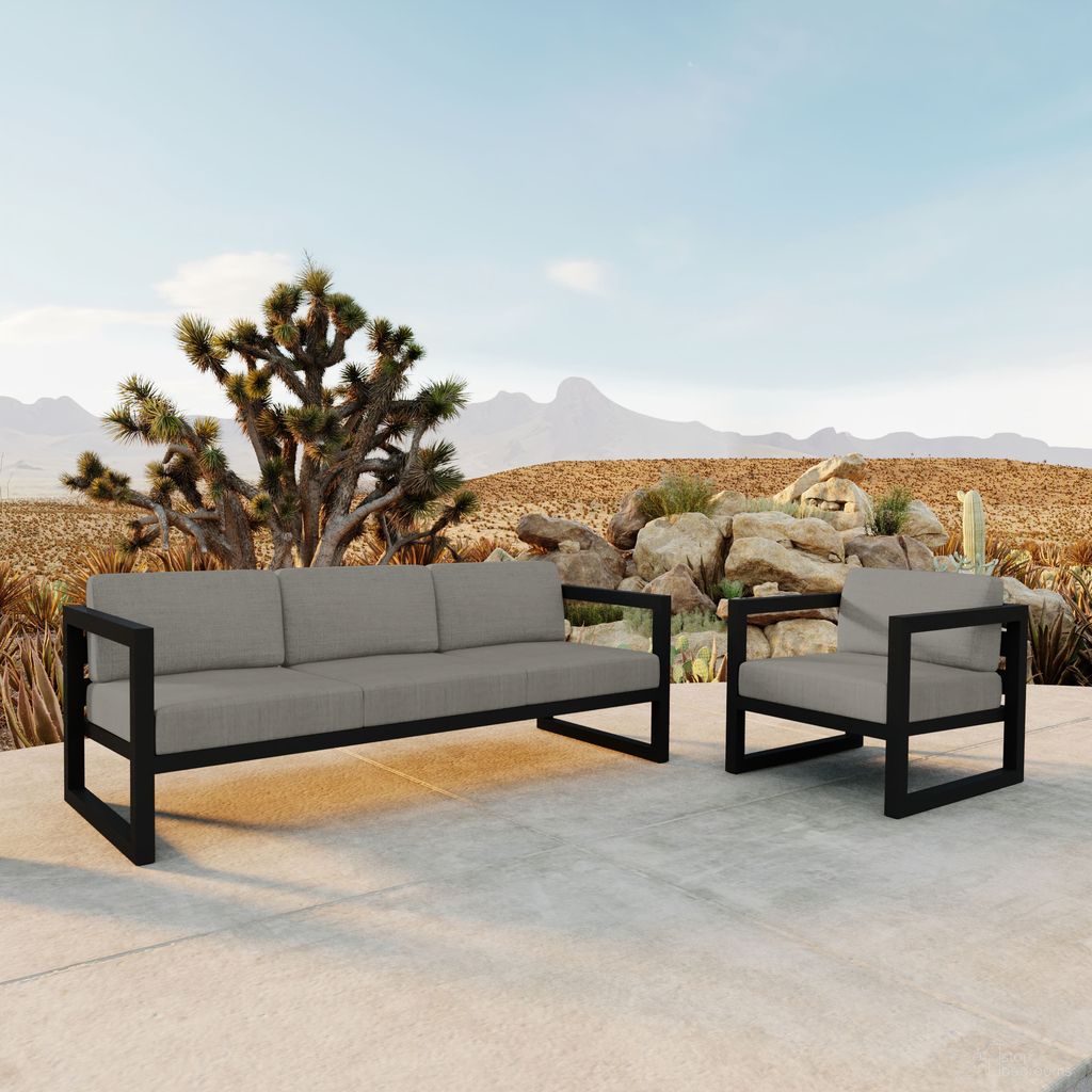 The appearance of Avion 2 Piece Sofa Set In Canvas Charcoal and Black designed by Harmonia Living in the transitional interior design. This canvas charcoal/black piece of furniture was selected by 1StopBedrooms from Avion Collection to add a touch of cosiness and style into your home. Sku: HL-AVN-BK-2SS-CC. Material: Aluminum.
