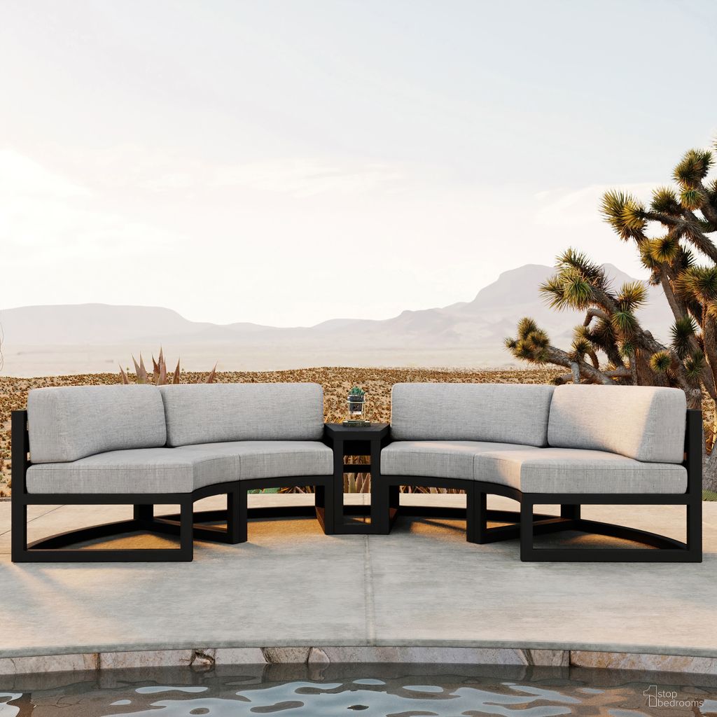 The appearance of Avion 3 Piece Curve Sectional Set In Cast Silver and Black designed by Harmonia Living in the transitional interior design. This cast silver/black piece of furniture was selected by 1StopBedrooms from Avion Collection to add a touch of cosiness and style into your home. Sku: HL-AVN-BK-3CSEC-CS. Material: Aluminum.