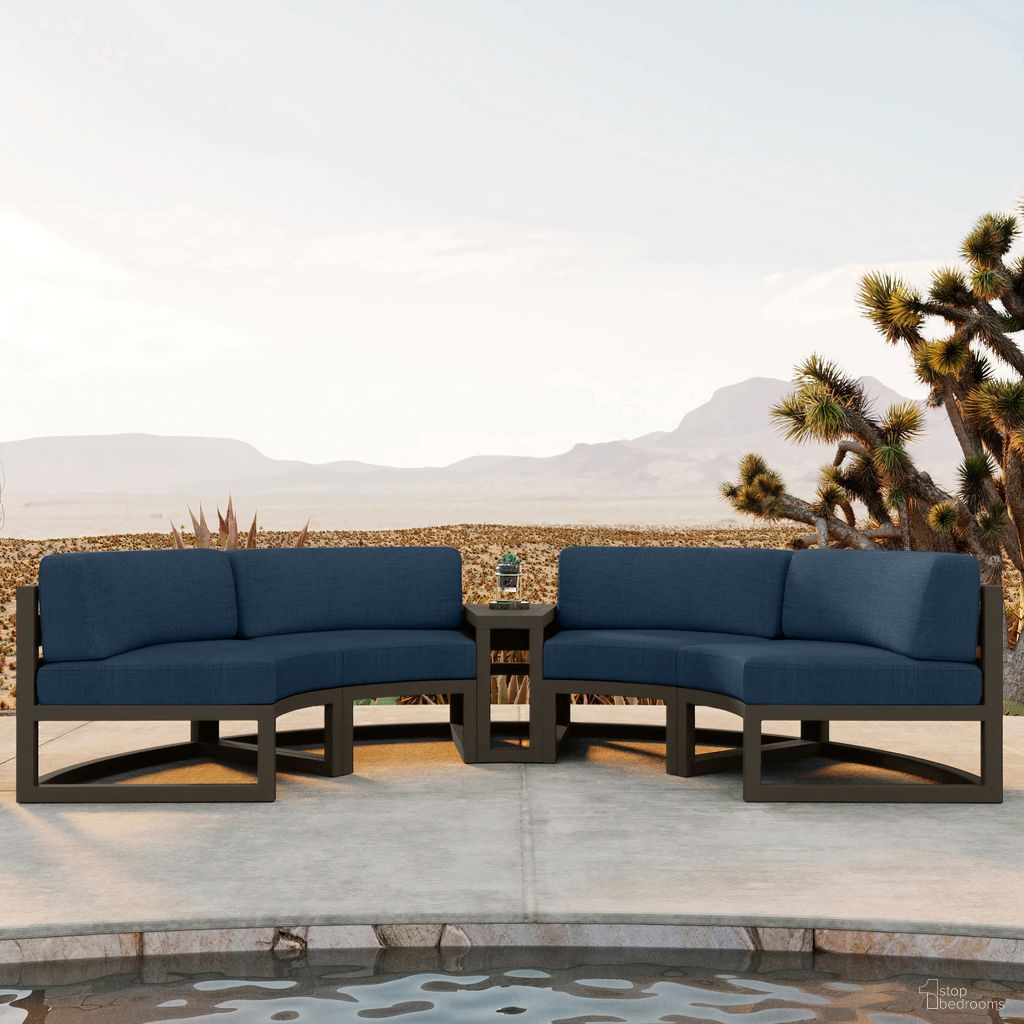 The appearance of Avion 3 Piece Curve Sectional Set In Spectrum Indigo and Slate designed by Harmonia Living in the transitional interior design. This spectrum indigo/slate piece of furniture  was selected by 1StopBedrooms from Avion Collection to add a touch of cosiness and style into your home. Sku: HL-AVN-SL-3CSEC-IN. Material: Aluminum.