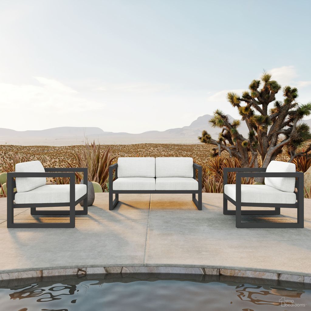 The appearance of Avion 3 Piece Loveseat Set In Canvas Natural and Slate designed by Harmonia Living in the transitional interior design. This canvas natural/slate piece of furniture was selected by 1StopBedrooms from Avion Collection to add a touch of cosiness and style into your home. Sku: HL-AVN-SL-3LSS-CN. Material: Aluminum.