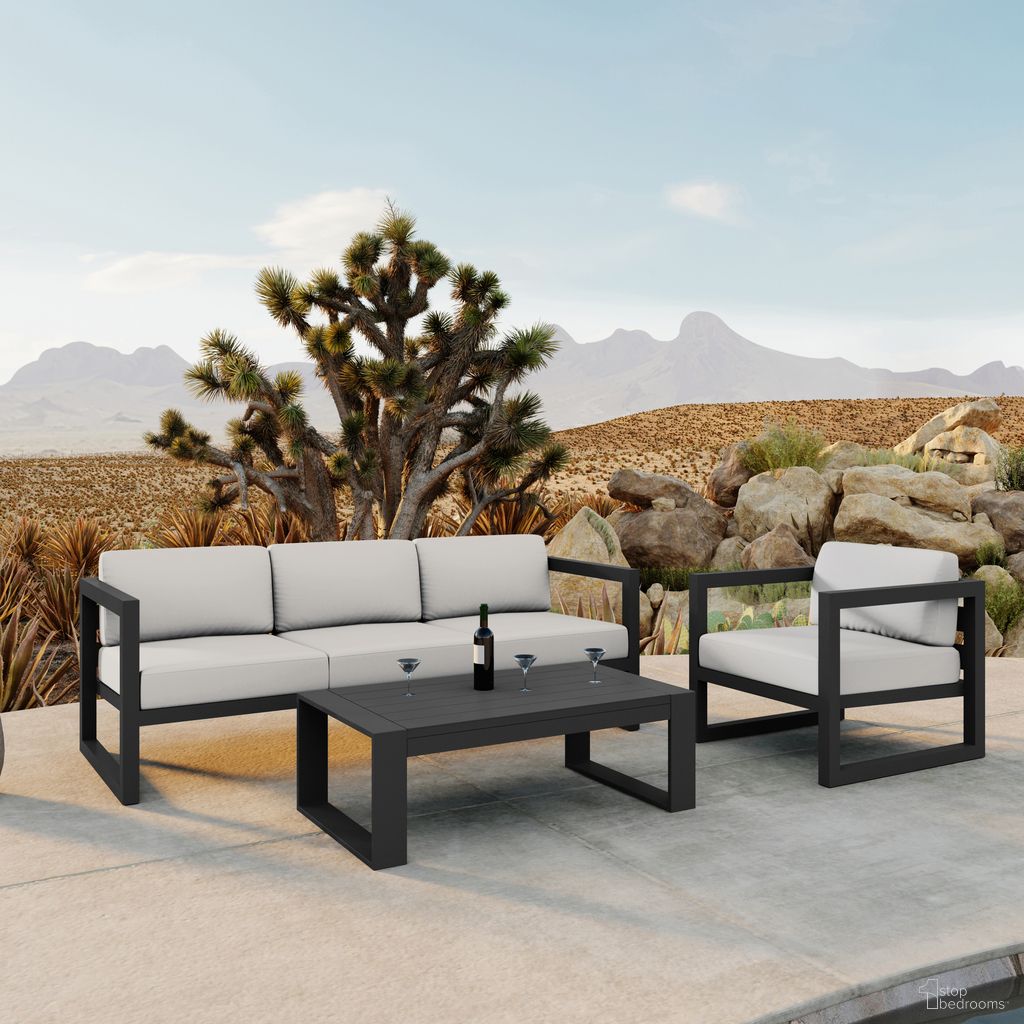 The appearance of Avion 3 Piece Sofa Set with Coffee Table In Canvas Natural and Slate designed by Harmonia Living in the transitional interior design. This canvas natural/slate piece of furniture was selected by 1StopBedrooms from Avion Collection to add a touch of cosiness and style into your home. Sku: HL-AVN-SL-3SS-CN. Material: Aluminum.