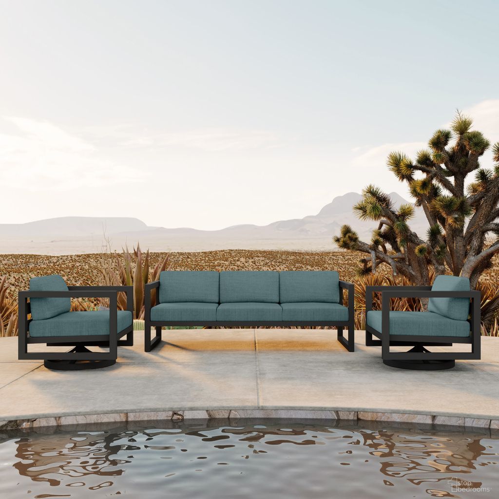 The appearance of Avion 3 Piece Sofa Set with Swivel In Cast Lagoon and Slate designed by Harmonia Living in the transitional interior design. This cast lagoon/slate piece of furniture was selected by 1StopBedrooms from Avion Collection to add a touch of cosiness and style into your home. Sku: AVN-SL-SET145-CL. Material: Aluminum.