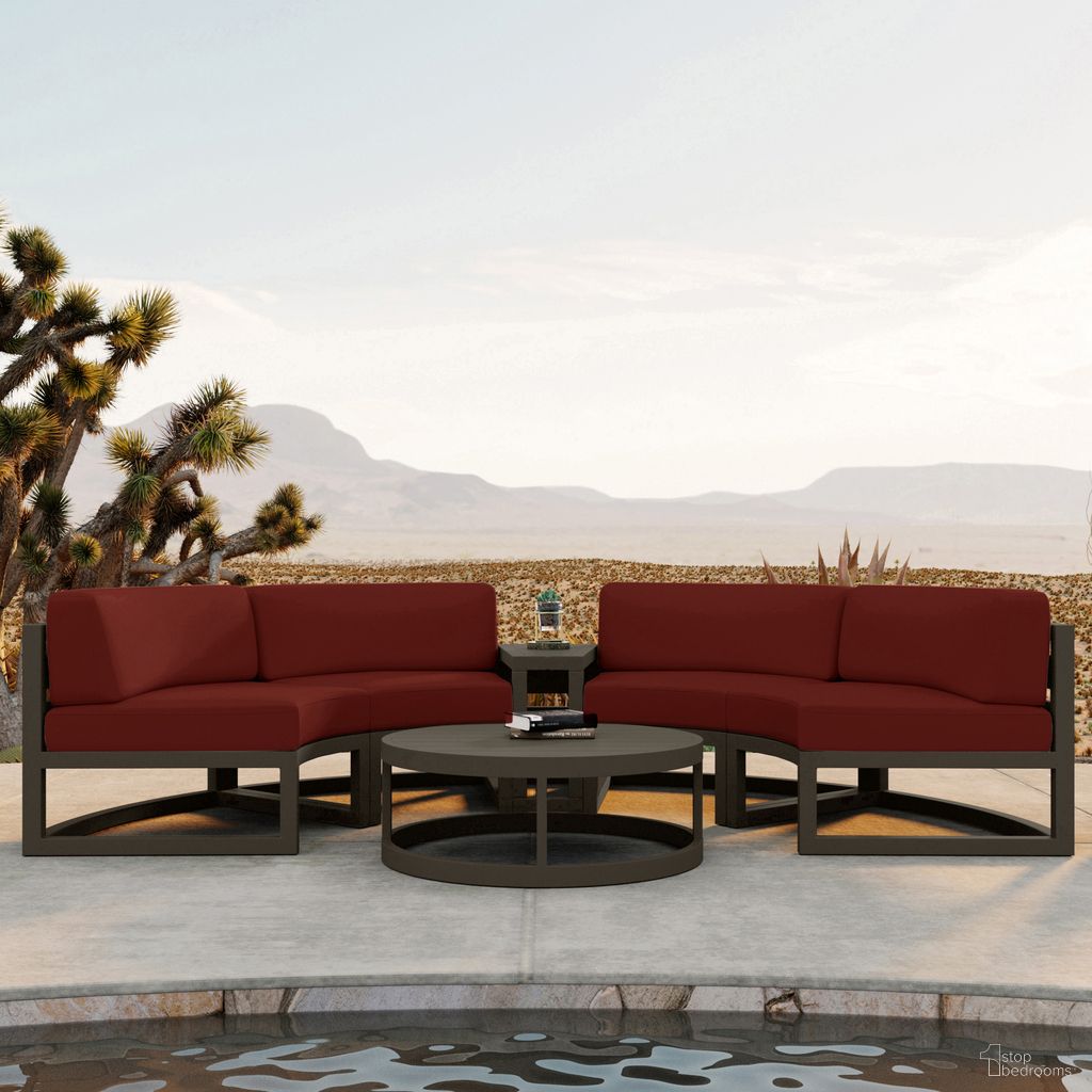 The appearance of Avion 4 Piece Curve Sectional Set In Canvas Henna and Slate designed by Harmonia Living in the transitional interior design. This canvas henna/slate piece of furniture was selected by 1StopBedrooms from Avion Collection to add a touch of cosiness and style into your home. Sku: HL-AVN-SL-4CSEC-HN. Material: Aluminum.
