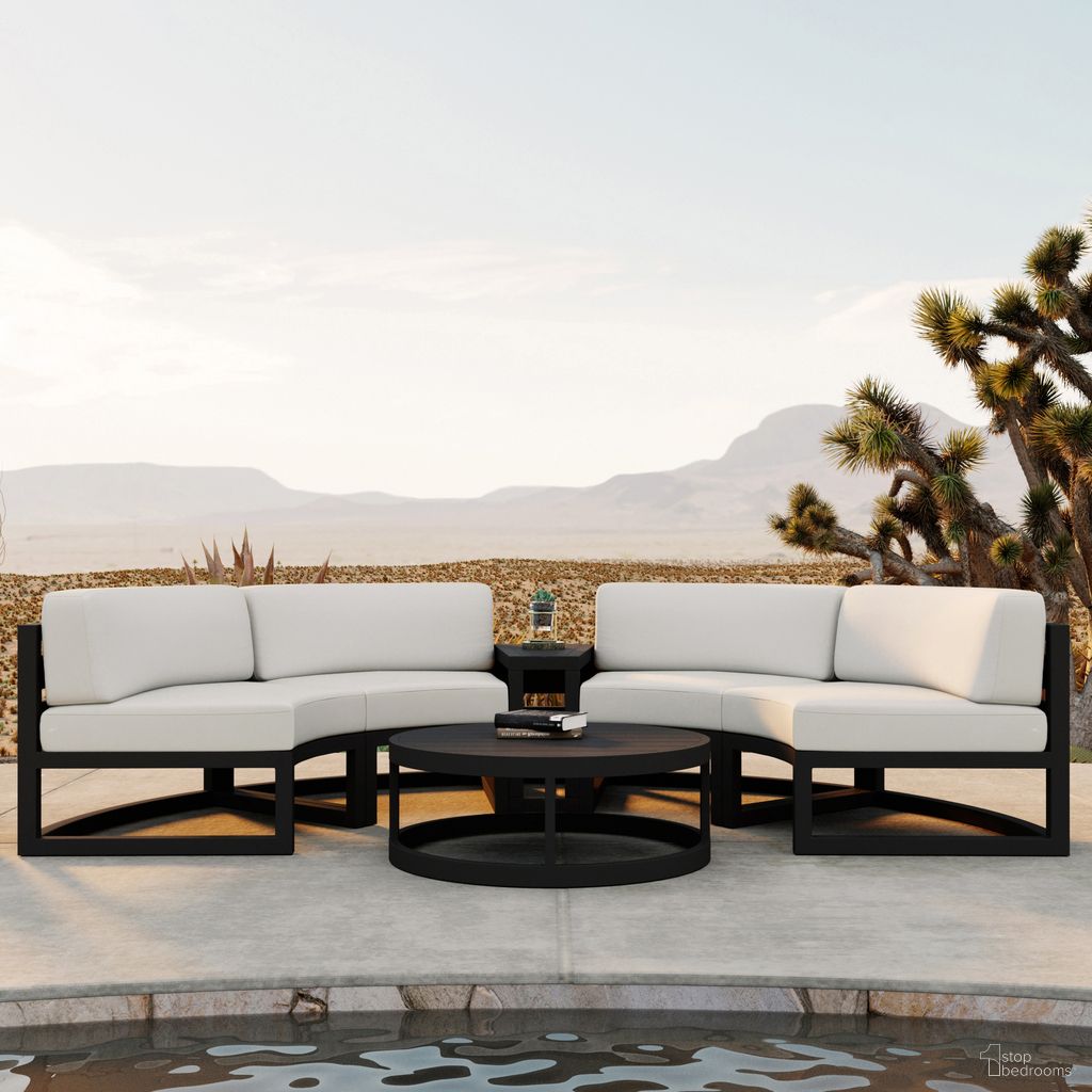 The appearance of Avion 4 Piece Curve Sectional Set In Canvas Natural and Black designed by Harmonia Living in the transitional interior design. This canvas natural/black piece of furniture was selected by 1StopBedrooms from Avion Collection to add a touch of cosiness and style into your home. Sku: HL-AVN-BK-4CSEC-CN. Material: Aluminum.