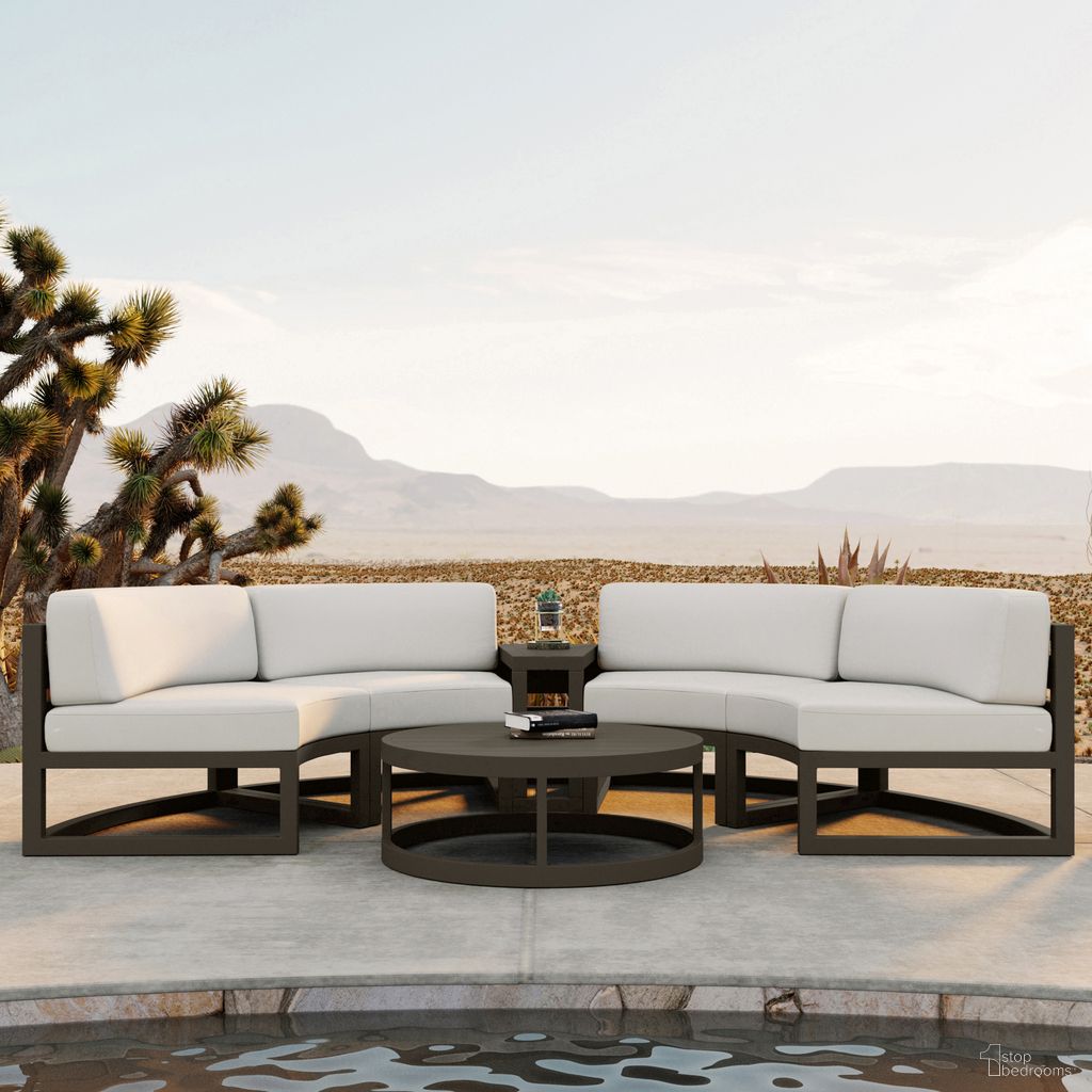 The appearance of Avion 4 Piece Curve Sectional Set In Canvas Natural and Slate designed by Harmonia Living in the transitional interior design. This canvas natural/slate piece of furniture was selected by 1StopBedrooms from Avion Collection to add a touch of cosiness and style into your home. Sku: HL-AVN-SL-4CSEC-CN. Material: Aluminum.