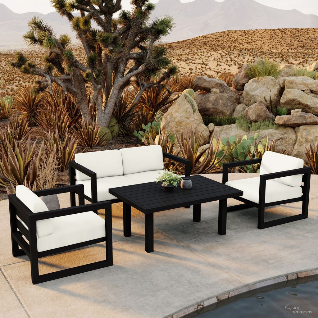 The appearance of Avion Classic 4 Piece Loveseat Set In Canvas Natural and Black designed by Harmonia Living in the transitional interior design. This canvas natural/black piece of furniture was selected by 1StopBedrooms from Avion Collection to add a touch of cosiness and style into your home. Sku: AVN-BK-SET114-CN. Material: Aluminum.