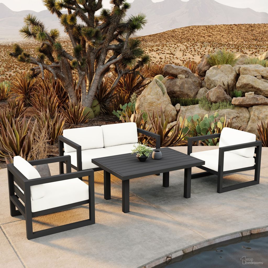 The appearance of Avion Classic 4 Piece Sofa Set In Canvas Natural and Slate designed by Harmonia Living in the transitional interior design. This canvas natural/slate piece of furniture was selected by 1StopBedrooms from Avion Collection to add a touch of cosiness and style into your home. Sku: AVN-SL-SET114-CN. Material: Aluminum.