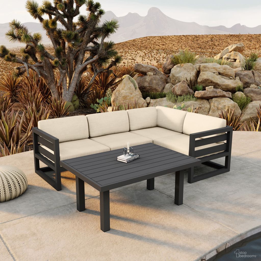 The appearance of Avion Classic 5 Piece Sectional Set In Canvas Flax and Slate designed by Harmonia Living in the transitional interior design. This canvas flax/slate piece of furniture was selected by 1StopBedrooms from Avion Collection to add a touch of cosiness and style into your home. Sku: AVN-SL-SET203-CF. Material: Aluminum.