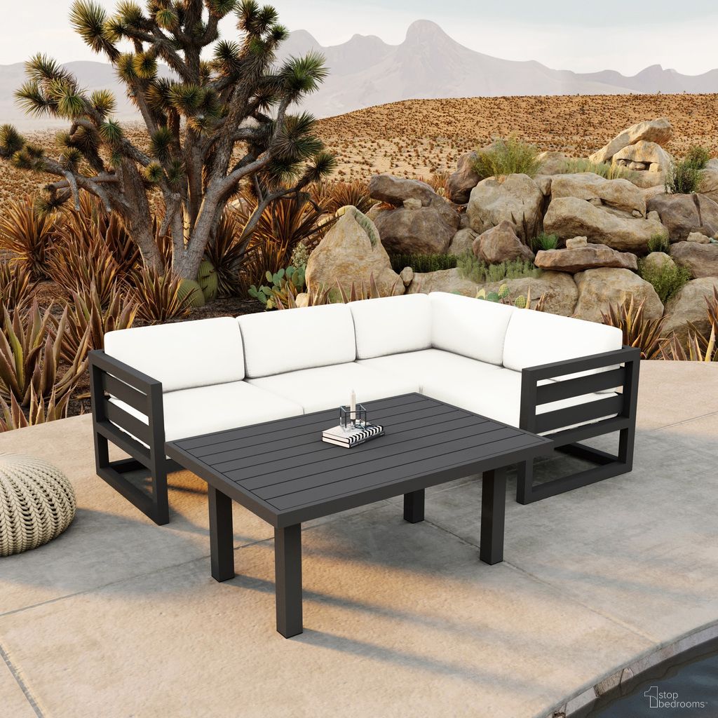 The appearance of Avion Classic 5 Piece Sectional Set In Canvas Natural and Slate designed by Harmonia Living in the transitional interior design. This canvas natural/slate piece of furniture was selected by 1StopBedrooms from Avion Collection to add a touch of cosiness and style into your home. Sku: AVN-SL-SET203-CN. Material: Aluminum.