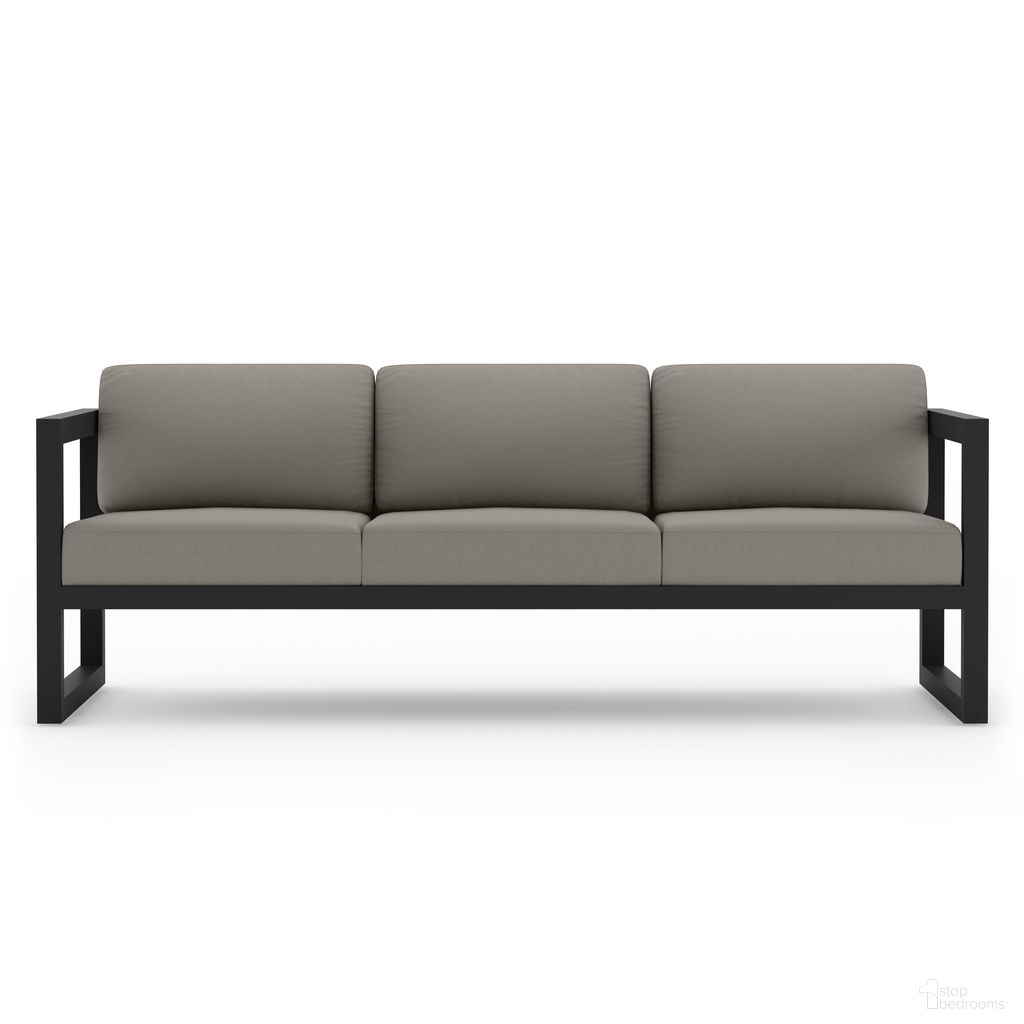 The appearance of Avion Sofa In Canvas Charcoal and Black designed by Harmonia Living in the transitional interior design. This canvas charcoal/black piece of furniture  was selected by 1StopBedrooms from Avion Collection to add a touch of cosiness and style into your home. Sku: HL-AVN-BK-S-CC. Material: Aluminum.