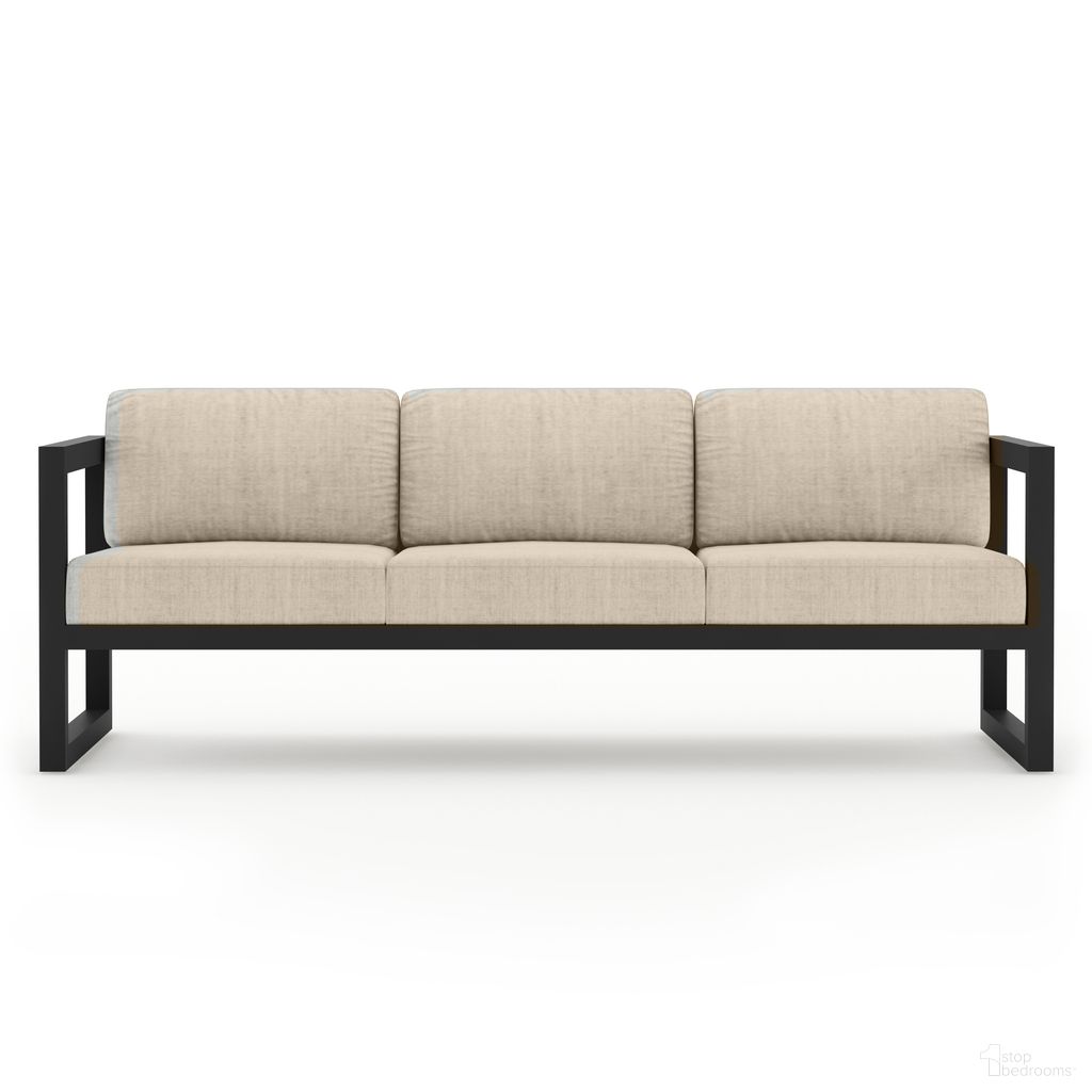 The appearance of Avion Sofa In Canvas Flax and Black designed by Harmonia Living in the transitional interior design. This canvas flax/black piece of furniture  was selected by 1StopBedrooms from Avion Collection to add a touch of cosiness and style into your home. Sku: HL-AVN-BK-S-CF. Material: Aluminum.