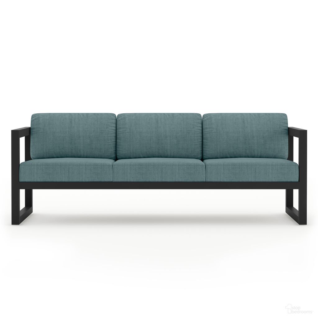 Avion Sofa In Cast Lagoon and Black