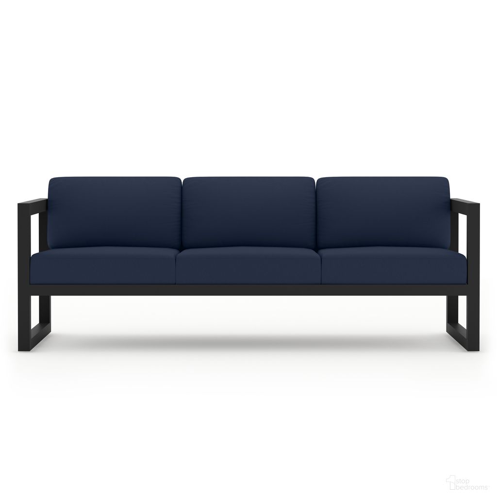 The appearance of Avion Sofa In Spectrum Indigo and Black designed by Harmonia Living in the transitional interior design. This spectrum indigo/black piece of furniture was selected by 1StopBedrooms from Avion Collection to add a touch of cosiness and style into your home. Sku: HL-AVN-BK-S-IN. Material: Aluminum.