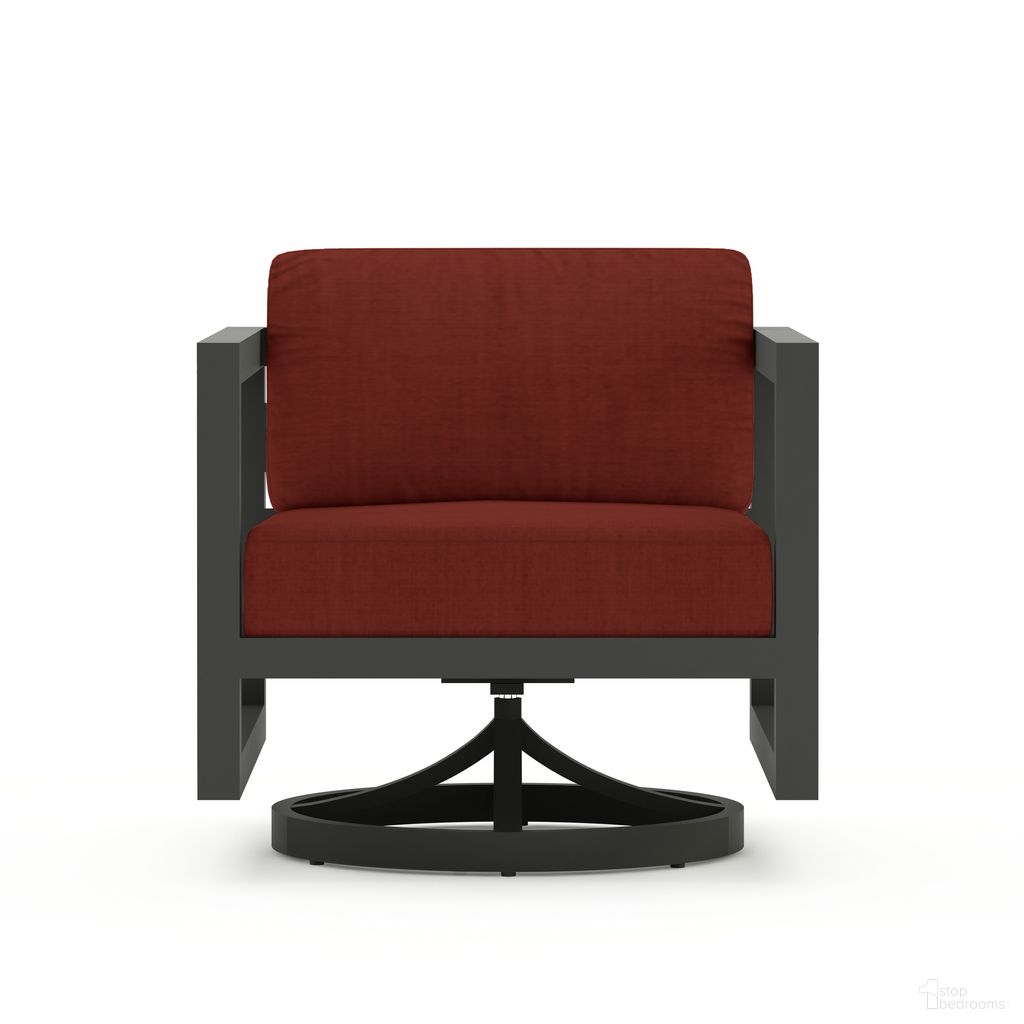 The appearance of Avion Swivel Rocker In Canvas Henna and Slate designed by Harmonia Living in the transitional interior design. This canvas henna/slate piece of furniture  was selected by 1StopBedrooms from Avion Collection to add a touch of cosiness and style into your home. Sku: AVN-SL-SR-HN. Material: Aluminum.