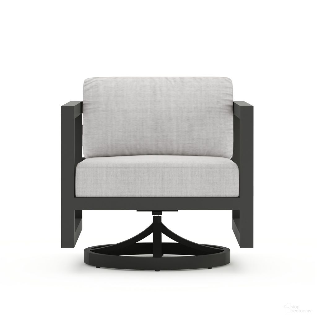 The appearance of Avion Swivel Rocker In Cast Silver and Slate designed by Harmonia Living in the transitional interior design. This cast silver/slate piece of furniture  was selected by 1StopBedrooms from Avion Collection to add a touch of cosiness and style into your home. Sku: AVN-SL-SR-CS. Material: Aluminum.