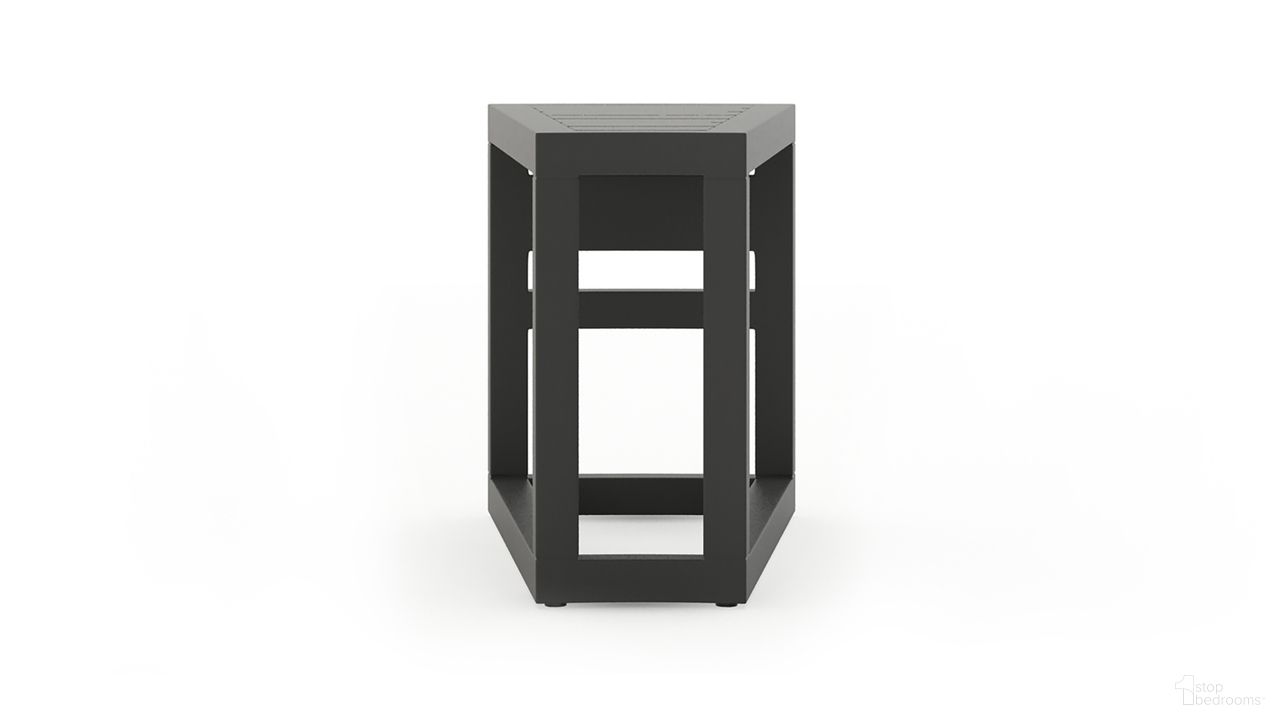 The appearance of Avion Wedge End Table In Slate designed by Harmonia Living in the transitional interior design. This slate piece of furniture  was selected by 1StopBedrooms from Avion Collection to add a touch of cosiness and style into your home. Sku: HL-AVN-SL-WET. Material: Aluminum.