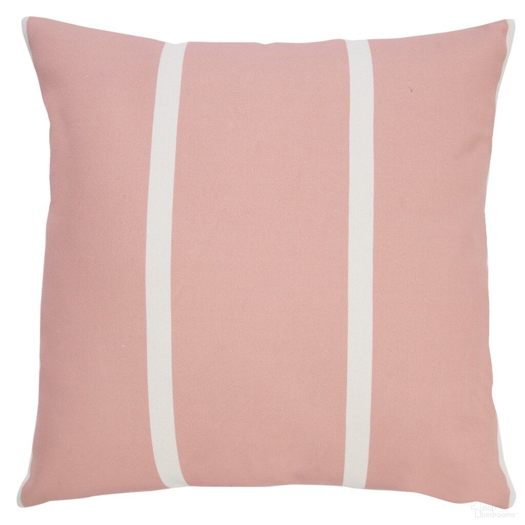 Avira Ox Bay Hand-Woven Stripe Yarn Pillow Cover In Off White and Pink
