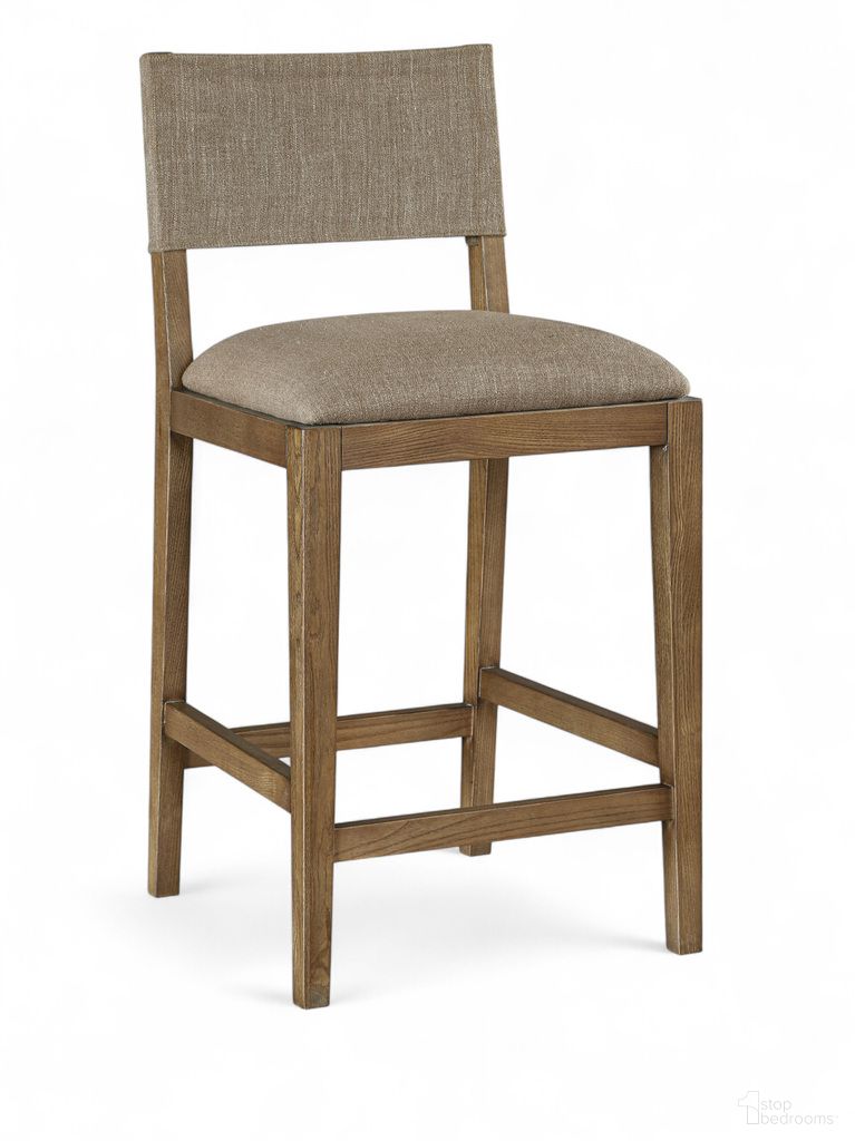 The appearance of Avon Linen Textured Performance Fabric Upholstered Counter Stool In Brown and Stained Walnut designed by Meridian in the modern / contemporary interior design. This brown/stained walnut piece of furniture was selected by 1StopBedrooms from Avon Collection to add a touch of cosiness and style into your home. Sku: 88015Brown-C. Material: Linen.