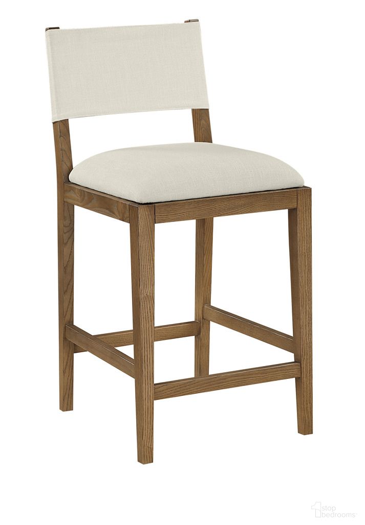 The appearance of Avon Linen Textured Performance Fabric Upholstered Counter Stool In Cream and Stained Walnut designed by Meridian in the modern / contemporary interior design. This cream/stained walnut piece of furniture was selected by 1StopBedrooms from Avon Collection to add a touch of cosiness and style into your home. Sku: 88015Cream-C. Material: Linen.