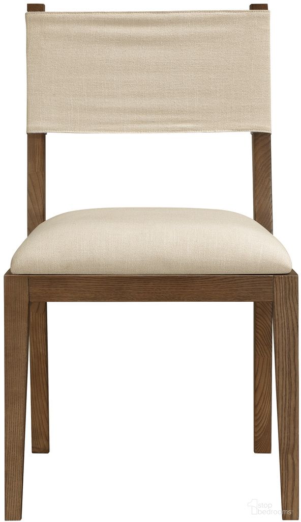 The appearance of Avon Linen Textured Performance Fabric Upholstered Dining Side Chair Set of 2 In Beige and Stained Walnut designed by Meridian in the modern / contemporary interior design. This beige/stained walnut piece of furniture  was selected by 1StopBedrooms from Avon Collection to add a touch of cosiness and style into your home. Sku: 88014Beige-SC. Material: Linen. Chair Type: Side Chair.