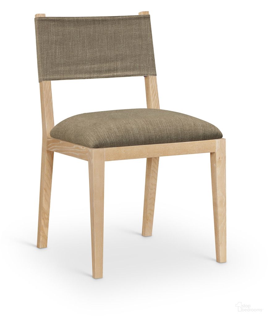 The appearance of Avon Linen Textured Performance Fabric Upholstered Dining Side Chair Set of 2 In Brown and Stained Natural designed by Meridian in the modern / contemporary interior design. This brown/stained natural piece of furniture  was selected by 1StopBedrooms from Avon Collection to add a touch of cosiness and style into your home. Sku: 88011Brown-SC. Material: Linen. Chair Type: Side Chair.