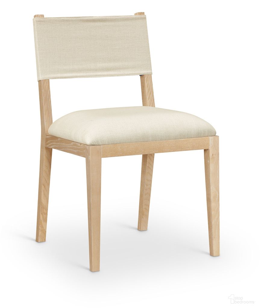 The appearance of Avon Linen Textured Performance Fabric Upholstered Dining Side Chair Set of 2 In Cream and Stained Natural designed by Meridian in the modern / contemporary interior design. This cream/stained natural piece of furniture was selected by 1StopBedrooms from Avon Collection to add a touch of cosiness and style into your home. Sku: 88011Cream-SC. Material: Linen. Chair Type: Side Chair.
