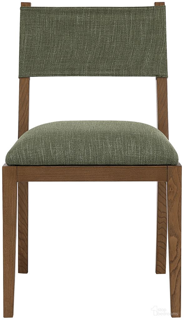 The appearance of Avon Linen Textured Performance Fabric Upholstered Dining Side Chair Set of 2 In Olive and Stained Walnut designed by Meridian in the modern / contemporary interior design. This olive/stained walnut piece of furniture was selected by 1StopBedrooms from Avon Collection to add a touch of cosiness and style into your home. Sku: 88014Olive-SC. Material: Linen. Chair Type: Side Chair.