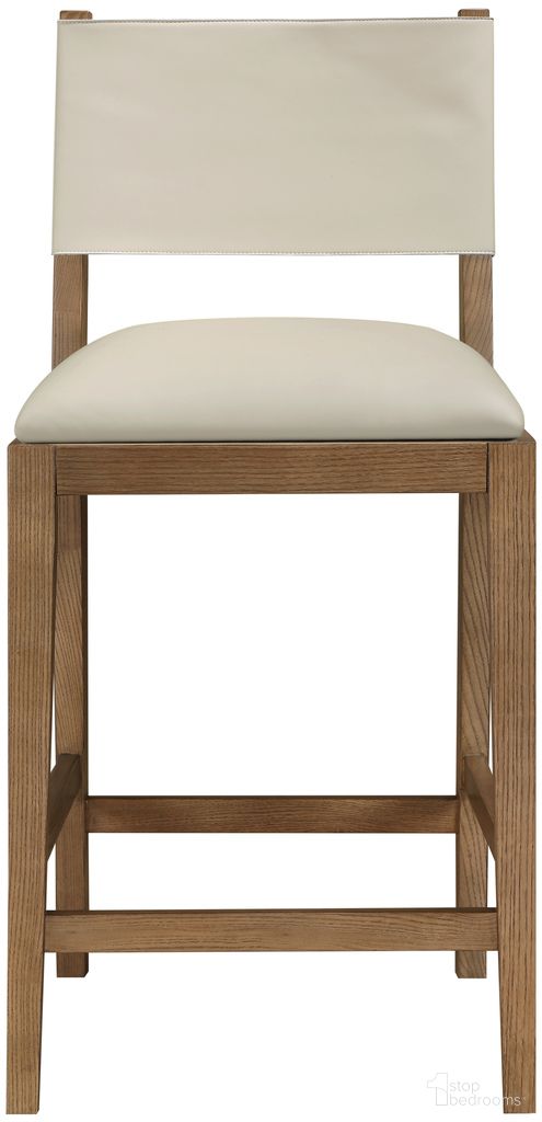 The appearance of Avon Vegan Leather Counter Stool In Beige and Stained Walnut designed by Meridian in the modern / contemporary interior design. This beige/stained walnut piece of furniture was selected by 1StopBedrooms from Avon Collection to add a touch of cosiness and style into your home. Sku: 88019Beige-C. Material: Vegan Leather.