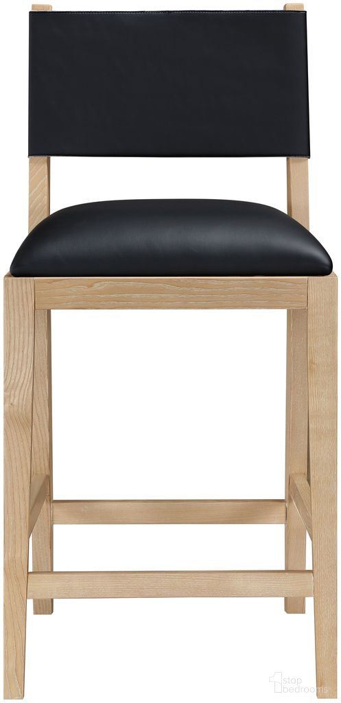 The appearance of Avon Vegan Leather Counter Stool In Black and Stained Natural designed by Meridian in the modern / contemporary interior design. This black/stained natural piece of furniture was selected by 1StopBedrooms from Avon Collection to add a touch of cosiness and style into your home. Sku: 88017Black-C. Material: Vegan Leather.