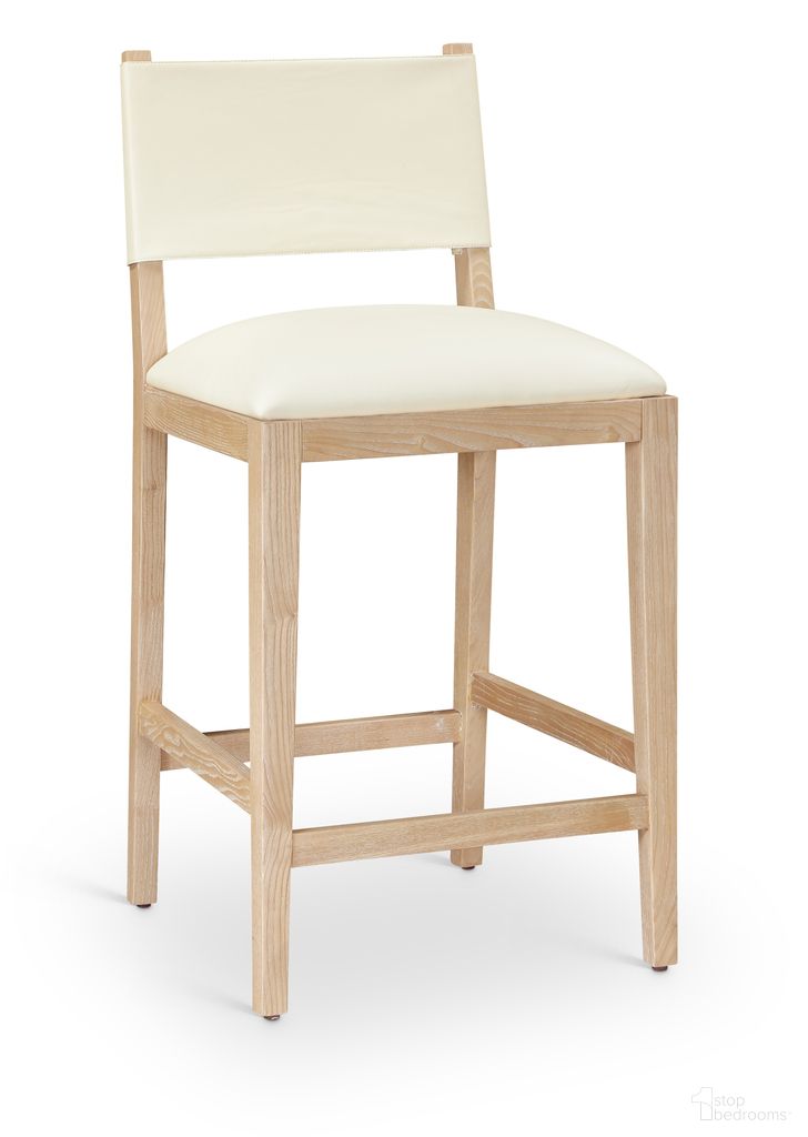 The appearance of Avon Vegan Leather Counter Stool In Cream and Stained Natural designed by Meridian in the modern / contemporary interior design. This cream/stained natural piece of furniture was selected by 1StopBedrooms from Avon Collection to add a touch of cosiness and style into your home. Sku: 88017Cream-C. Material: Vegan Leather.