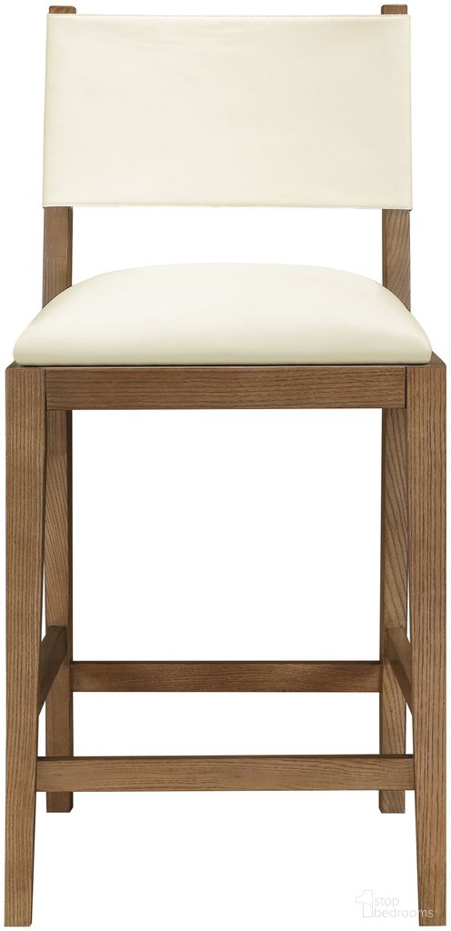 The appearance of Avon Vegan Leather Counter Stool In Cream and Stained Walnut designed by Meridian in the modern / contemporary interior design. This cream/stained walnut piece of furniture  was selected by 1StopBedrooms from Avon Collection to add a touch of cosiness and style into your home. Sku: 88019Cream-C. Material: Vegan Leather.