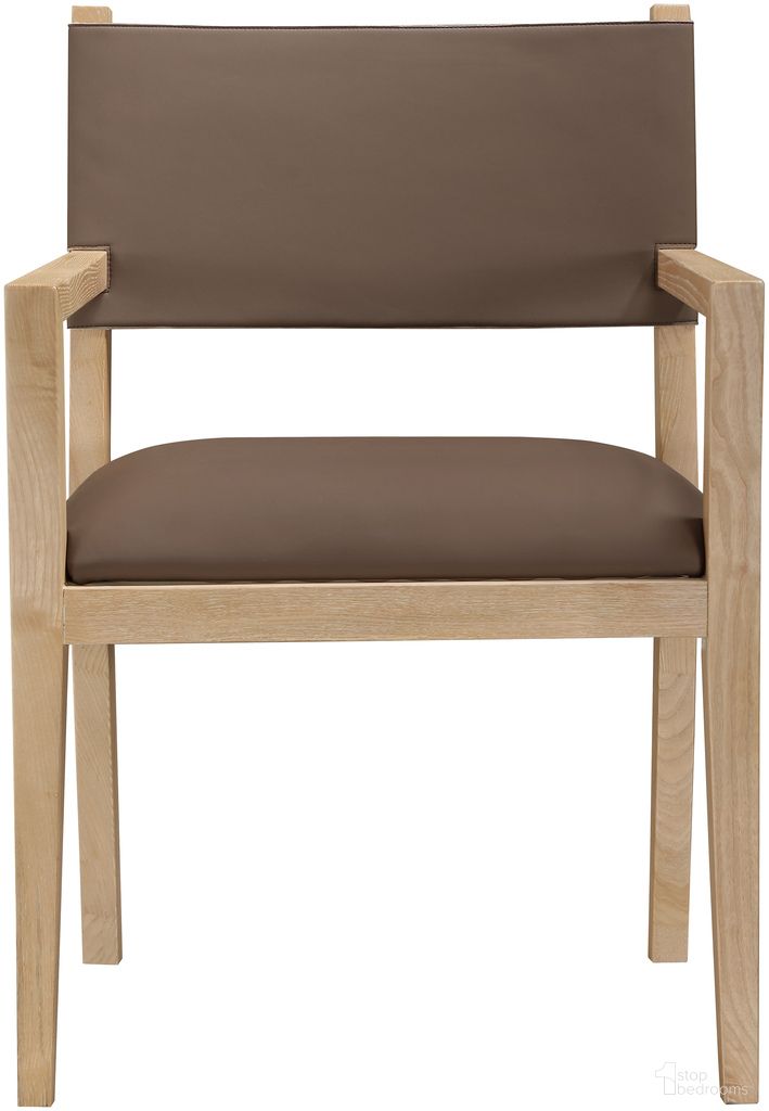 The appearance of Avon Vegan Leather Dining Arm Chair In Brown and Stained Natural designed by Meridian in the modern / contemporary interior design. This brown/stained natural piece of furniture was selected by 1StopBedrooms from Avon Collection to add a touch of cosiness and style into your home. Sku: 88016Brown-AC. Chair Type: Arm Chair. Material: Vegan Leather.