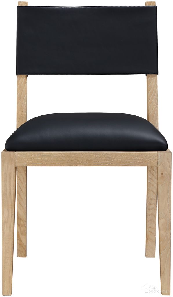 The appearance of Avon Vegan Leather Dining Side Chair Set of 2 In Black and Stained Natural designed by Meridian in the modern / contemporary interior design. This black/stained natural piece of furniture was selected by 1StopBedrooms from Avon Collection to add a touch of cosiness and style into your home. Sku: 88016Black-SC. Material: Vegan Leather. Chair Type: Side Chair.