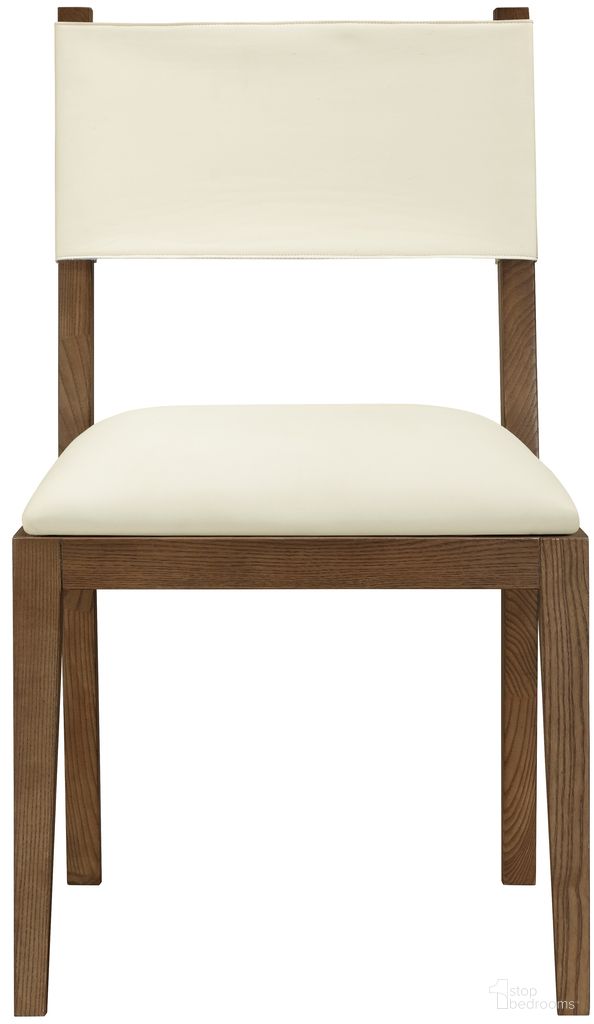The appearance of Avon Vegan Leather Dining Side Chair Set of 2 In Cream and Stained Walnut designed by Meridian in the modern / contemporary interior design. This cream/stained walnut piece of furniture  was selected by 1StopBedrooms from Avon Collection to add a touch of cosiness and style into your home. Sku: 88018Cream-SC. Material: Vegan Leather. Chair Type: Side Chair.