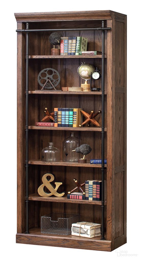 The appearance of Avondale 8 Feet Tall Wood Bookcase In Brown designed by Martin Furniture in the country / farmhouse interior design. This brown piece of furniture was selected by 1StopBedrooms from Avondale Collection to add a touch of cosiness and style into your home. Sku: IMAE4094. Material: Solid Hardwood & Veneers.