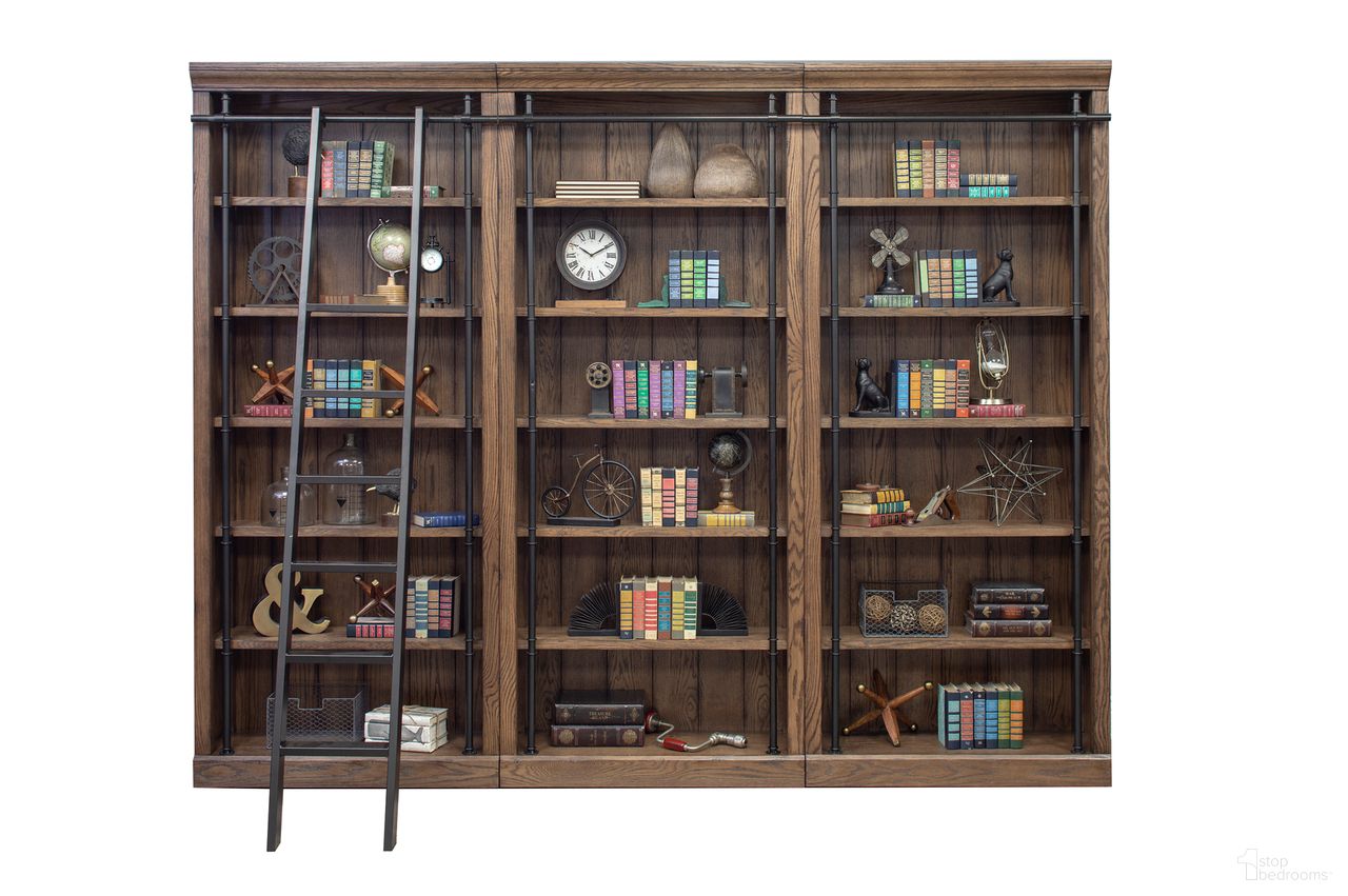 The appearance of Avondale 8' Tall Three Piece Bookcase Wall With Ladder In Brown designed by Martin Furniture in the rustic / southwestern interior design. This brown piece of furniture was selected by 1StopBedrooms from Avondale Collection to add a touch of cosiness and style into your home. Sku: IMAE4094402KIT3. Material: Solid Hardwood.