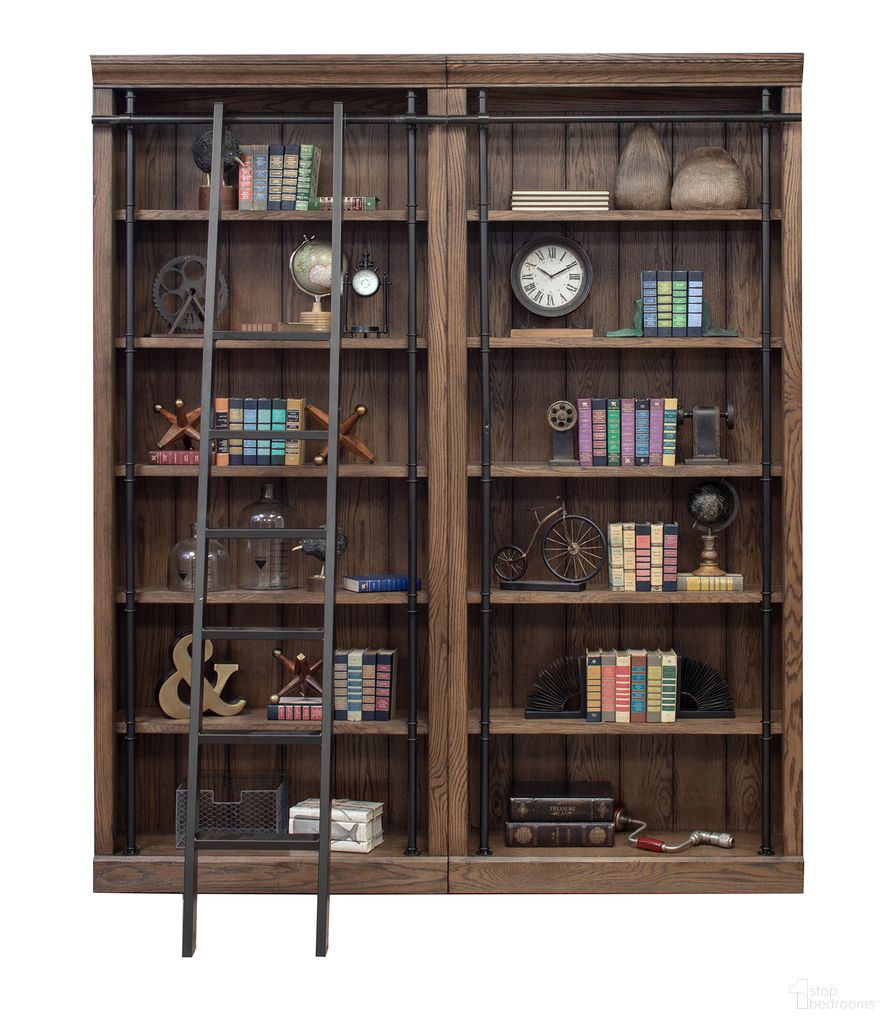 The appearance of Avondale 8' Tall Two Piece Bookcase Wall With Ladder In Brown designed by Martin Furniture in the rustic / southwestern interior design. This brown piece of furniture was selected by 1StopBedrooms from Avondale Collection to add a touch of cosiness and style into your home. Sku: IMAE4094402KIT2. Material: Solid Hardwood.