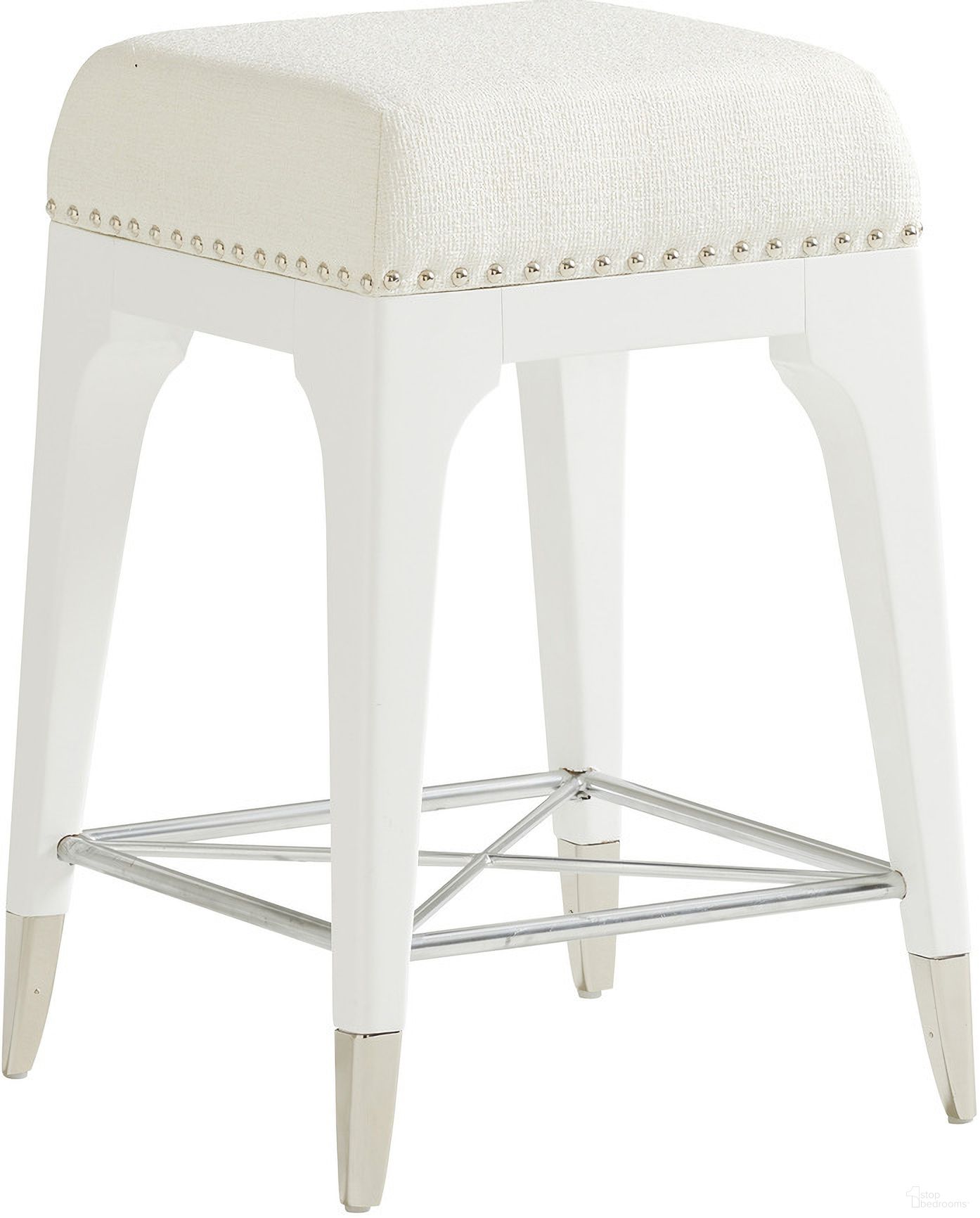 The appearance of Avondale Northbrook Counter Stool In Alabaster 01-0415-895-01 designed by Lexington in the traditional interior design. This alabaster piece of furniture was selected by 1StopBedrooms from Avondale Collection to add a touch of cosiness and style into your home. Sku: 415-895-01. Material: Wood.