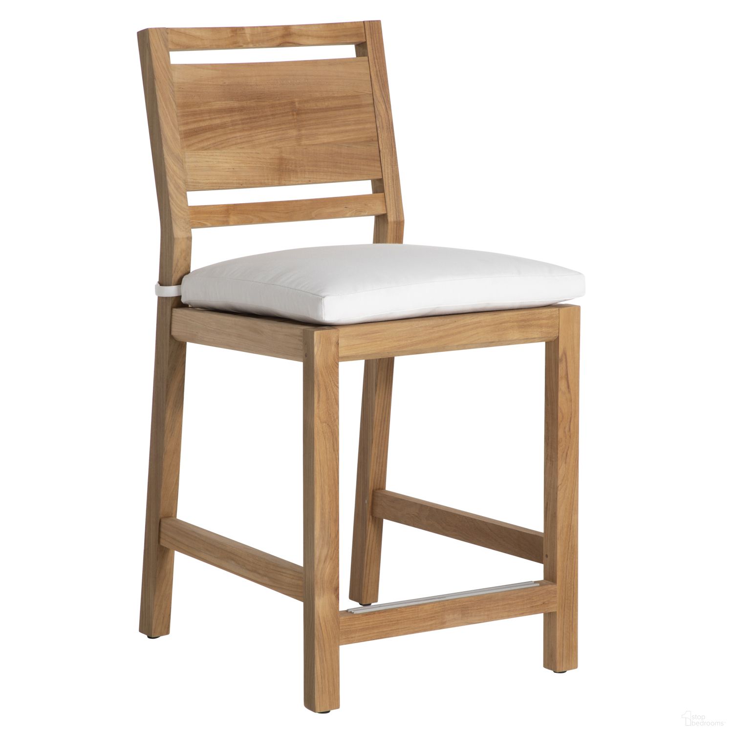 The appearance of Avondale Teak Counter Stool In Linen Snow designed by Summer Classics in the transitional interior design. This linen snow piece of furniture was selected by 1StopBedrooms from Avondale Collection to add a touch of cosiness and style into your home. Sku: 13044+C240H6457N. Material: Teak.