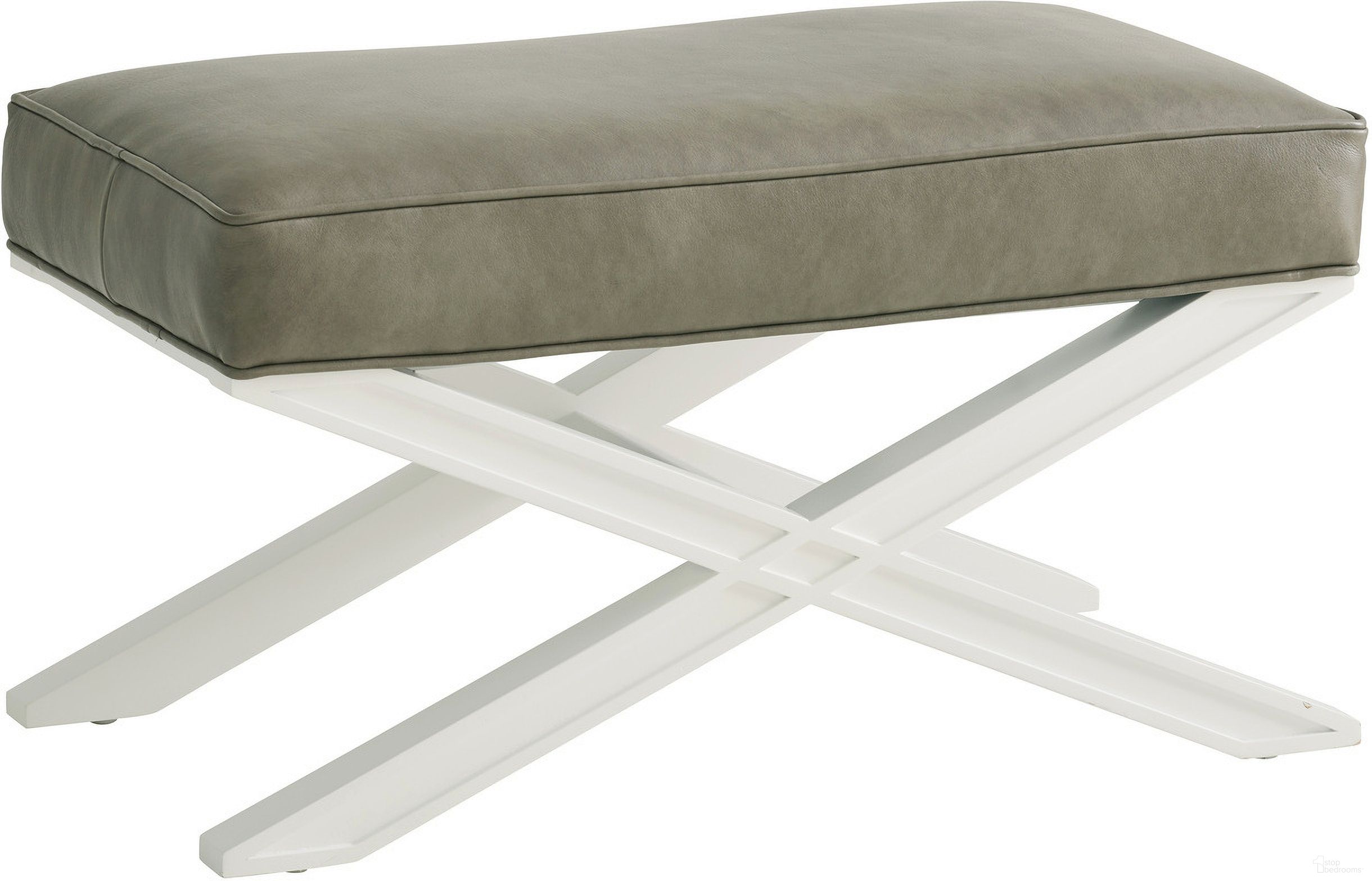 The appearance of Avondale Vaughan Leather Ottoman designed by Lexington in the traditional interior design. This gray piece of furniture was selected by 1StopBedrooms from Avondale Collection to add a touch of cosiness and style into your home. Sku: LL1872-44-40. Material: Leather.