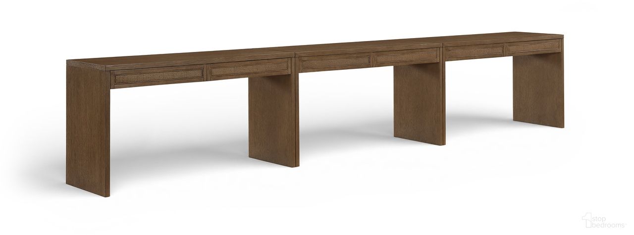 The appearance of Avro Solid Wood and Oak Veneer 3-Piece Desk In Brown designed by Meridian in the modern / contemporary interior design. This brown piece of furniture  was selected by 1StopBedrooms from Avro Collection to add a touch of cosiness and style into your home. Sku: 77051Brown-T;77051Brown-T;77051Brown-T. Material: MDF.
