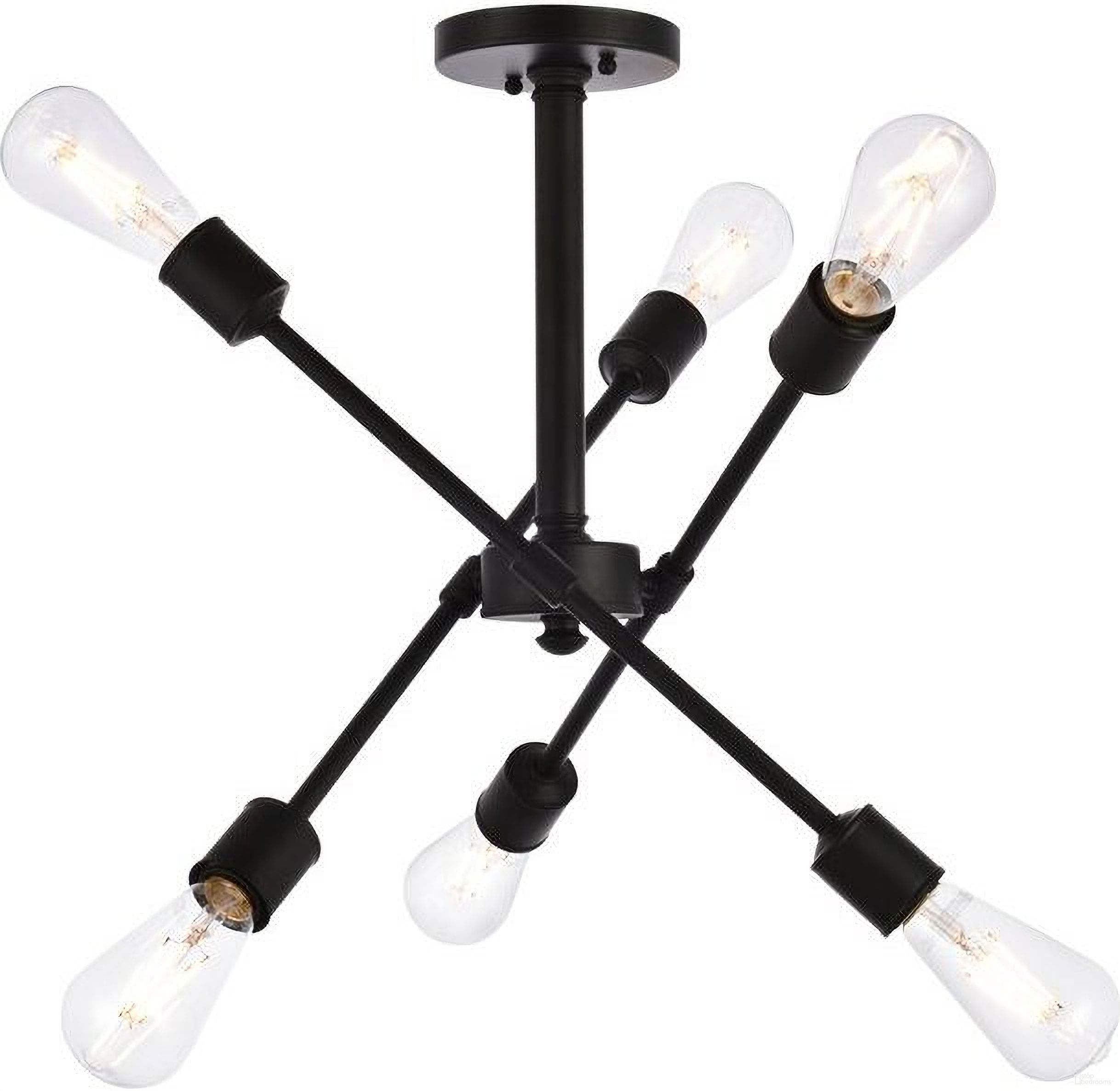 Axel 6 Lights Black Flushmount