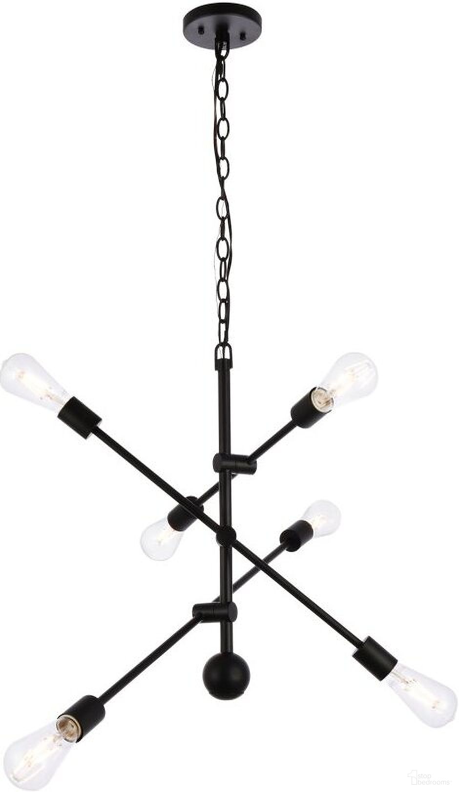 Axel 6 Lights Black Pendant With Chain
