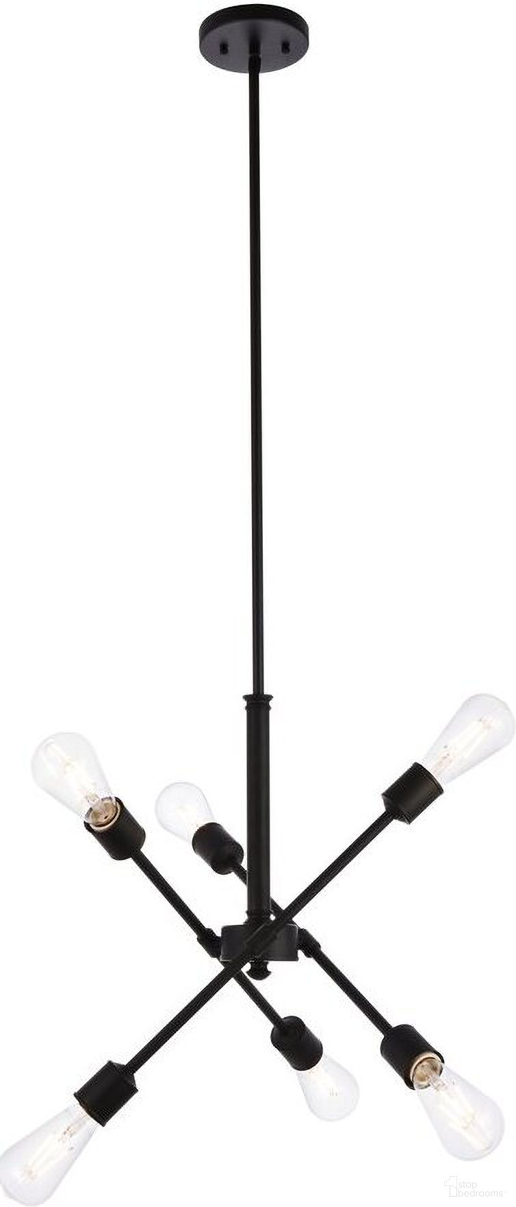 Axel 6 Lights Black Pendant With Hanging Rod