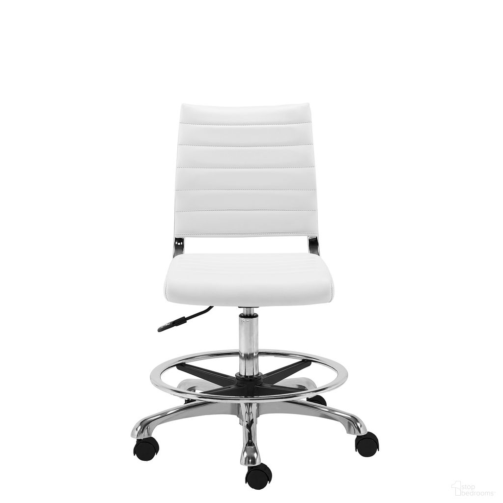 Axel Adjustable Height Drafting Stool In White