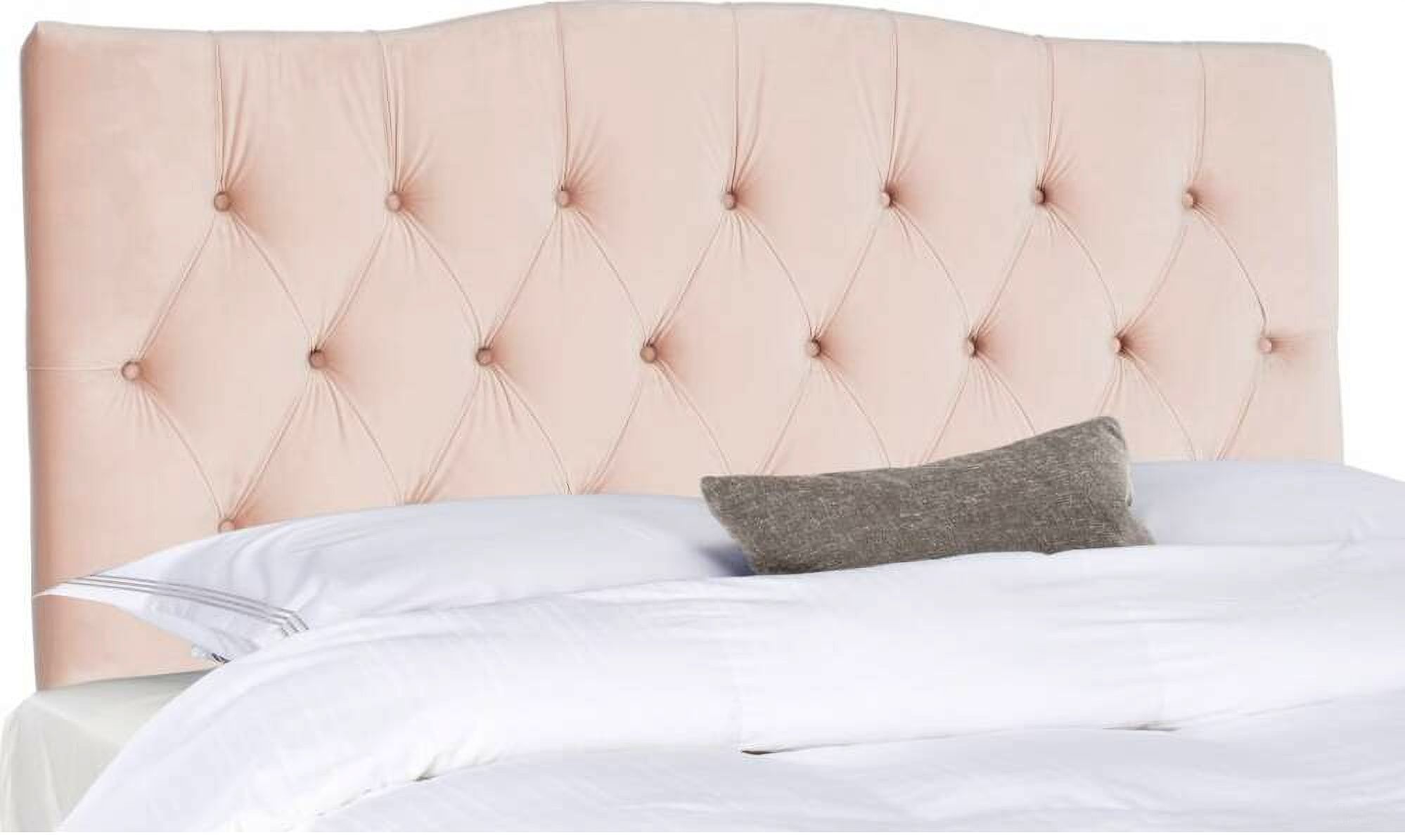 Axel Blush Pink Linen Queen Tufted Headboard