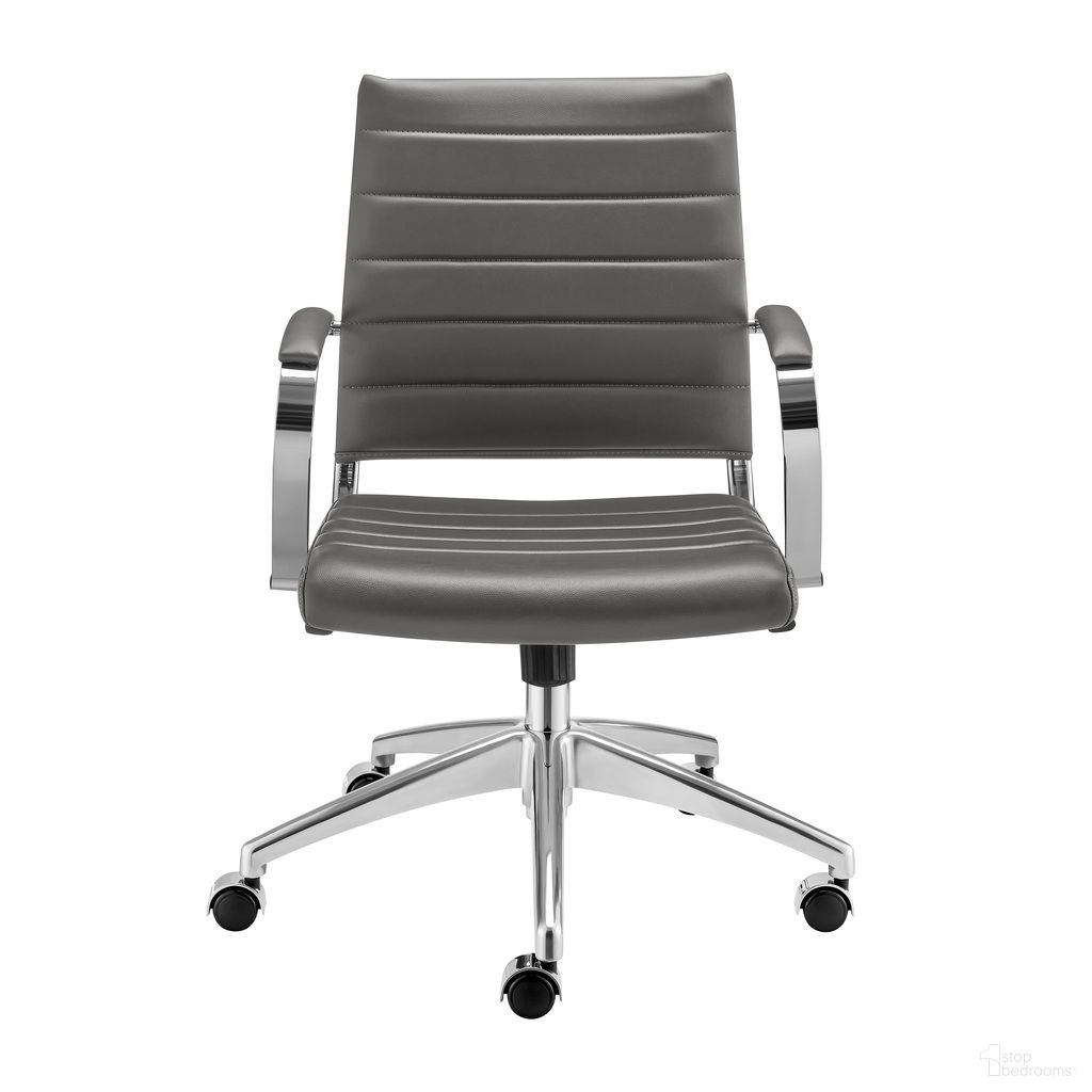 Axel Low Back Office Chair In Gray and Aluminum