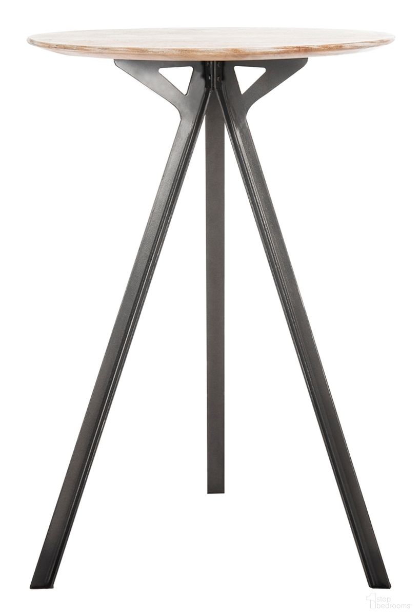 The appearance of Axel Tripod Pub Table designed by Safavieh in the modern / contemporary interior design. This gray wash piece of furniture was selected by 1StopBedrooms from Axel Collection to add a touch of cosiness and style into your home. Sku: DTB3700A. Material: Iron.