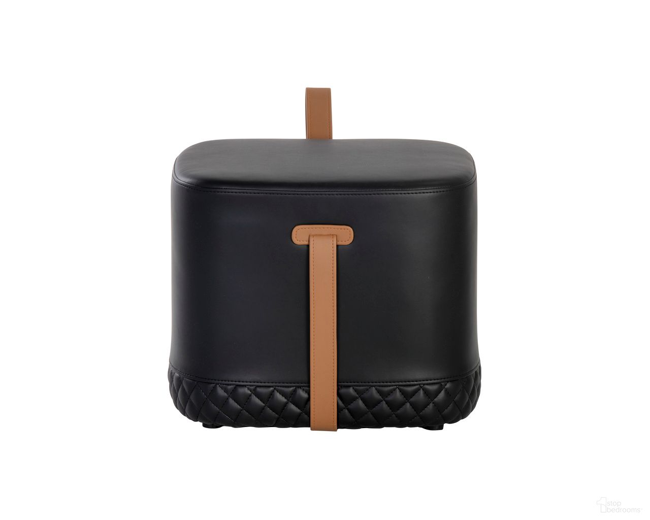 Axio Ottoman In Cognac and Black