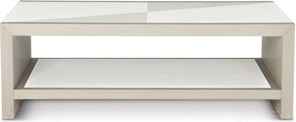 The appearance of Axiom Cocktail Table designed by Bernhardt in the transitional interior design. This linear gray/linear white piece of furniture  was selected by 1StopBedrooms from Axiom Collection to add a touch of cosiness and style into your home. Sku: 381021. Material: Poplar.